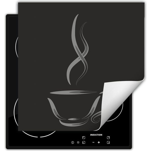 Darhaus Piastra Di Copertura Per Fornelli 60X52 Cm Tappetino Antiscivolo Roll-Up, Grigio - Caffè-image