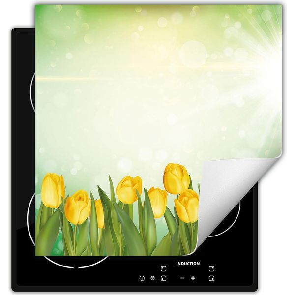Darhaus Piastra Di Copertura Per Stufa 50X52 Cm Tappetino Antiscivolo Roll-Up, Tulipani-image