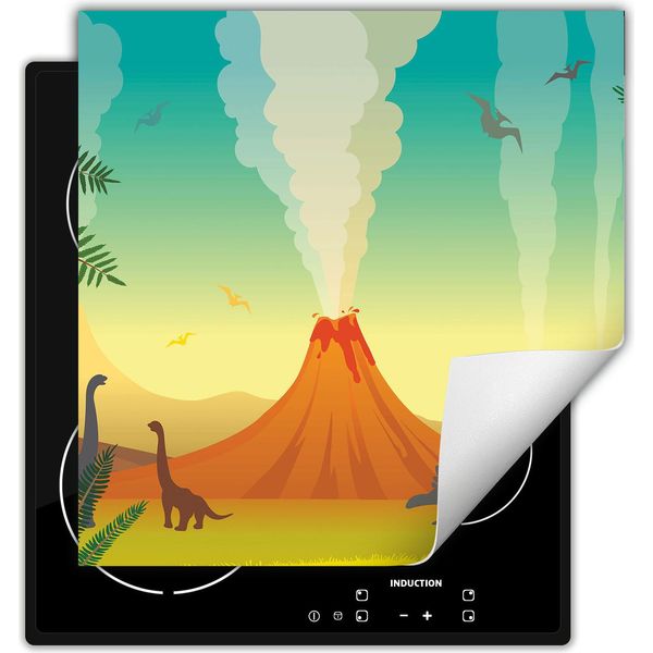 Darhaus Piastra Di Copertura 60X52 Cm Tappetino Antiscivolo Roll-Up, Dinosauro - Colorato-image