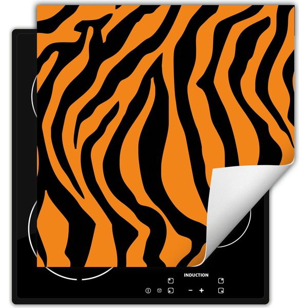 Darhaus Piastra Di Copertura Per Stufa 50X52 Cm Tappetino Antiscivolo Roll-Up, Nero - Arancione-image
