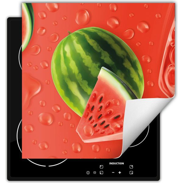 Darhaus Piastra Di Copertura Per Fornelli 50X52 Cm Tappetino Antiscivolo Roll-Up, Anguria-image