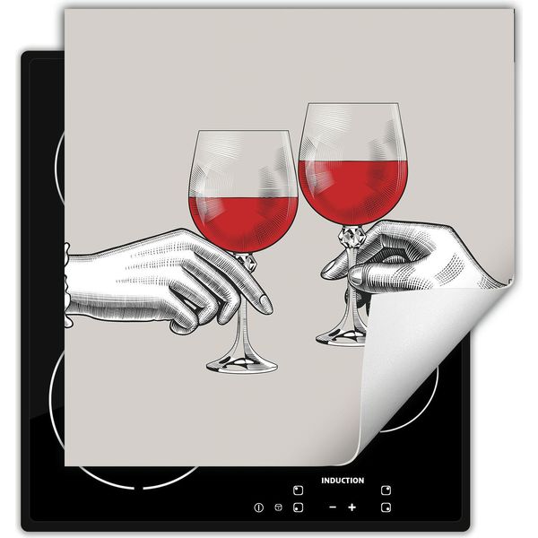 Darhaus Piastra Di Copertura Per Fornelli 60X52 Cm Tappetino Antiscivolo Roll-Up, Grigio - Vino-image