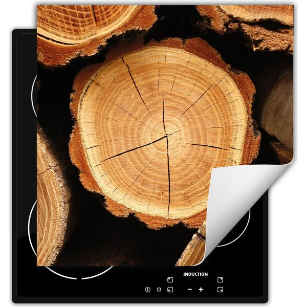 Darhaus Piastra Di Copertura Per Stufe 50X52 Cm Tappetino Antiscivolo Roll-Up, Legno-image