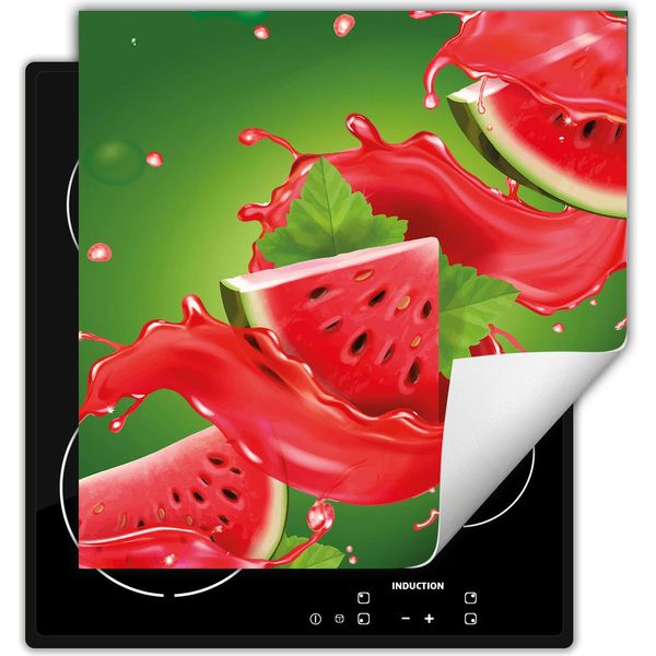 Darhaus Piastra Di Copertura Per Fornelli 50X52 Cm Tappetino Antiscivolo Roll-Up, Verde - Anguria-image