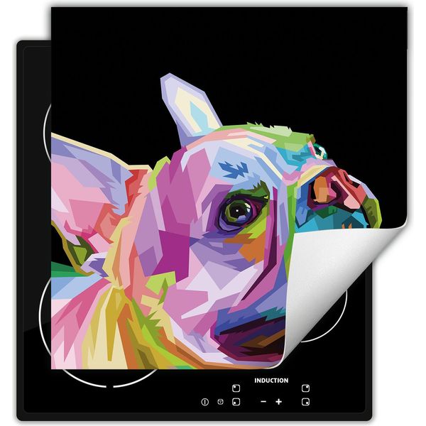 Darhaus Piastra Di Copertura Per Stufa 50X52 Cm Tappetino Antiscivolo Roll-Up, Nero - Dog-image