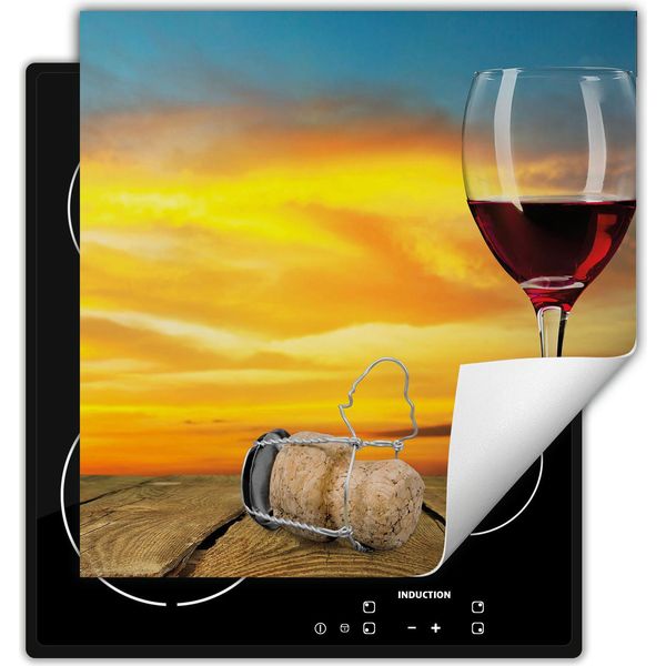 Darhaus Piastra Di Copertura Per Fornelli 60X52 Cm Tappetino Antiscivolo Roll-Up, Rosso - Vino-image