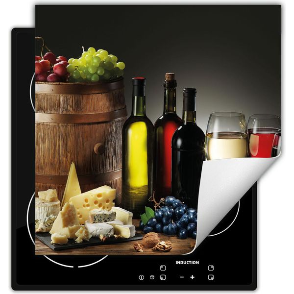 Darhaus Piastra Di Copertura Per Stufa 60X52 Cm Tappetino Antiscivolo Roll-Up, Legno - Vino-image