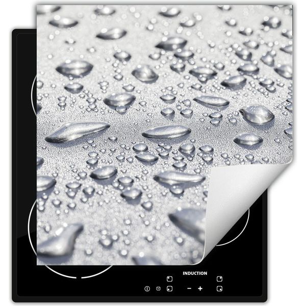 Darhaus Piastra Di Copertura Per Stufa 50X52 Cm Tappetino Antiscivolo Roll-Up, Grigio - Gocce-image