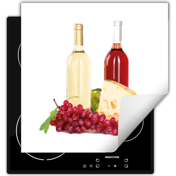 Darhaus Piastra Di Copertura Per Fornelli 50X52 Cm Tappetino Antiscivolo Roll-Up, Vino - Bianco-image