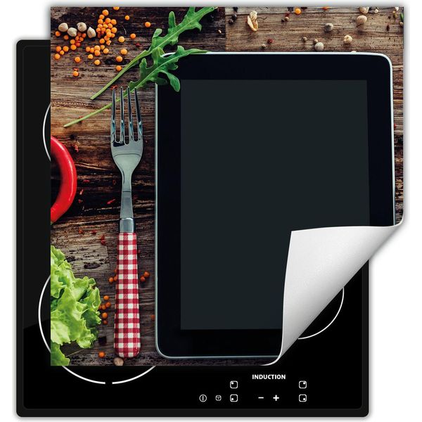 Darhaus Piastra Di Copertura Per Fornelli 50X52 Cm Tappetino Antiscivolo Roll-Up, Legno - Cucina-image