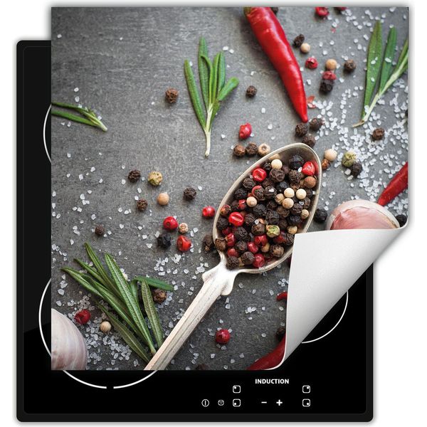 Darhaus Piastra Di Copertura Per Fornelli 60X52 Cm Tappetino Antiscivolo Roll-Up, Spezie - Peperoncino-image