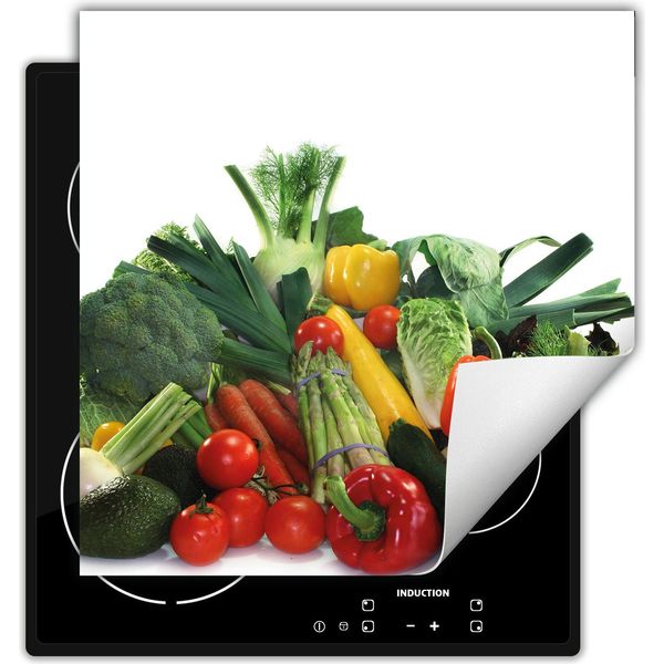 Darhaus Piastra Di Copertura Per Fornelli 50X52 Cm Tappetino Antiscivolo Roll-Up, Verdure-image