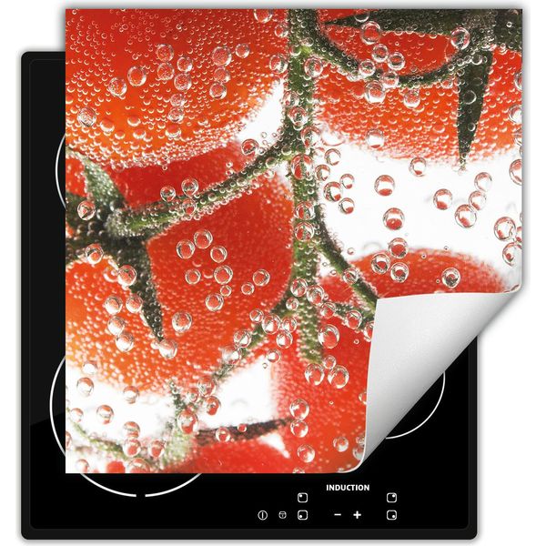 Darhaus Piastra Di Copertura Per Fornelli 60X52 Cm Tappetino Antiscivolo Roll-Up, Acqua - Pomodori-image