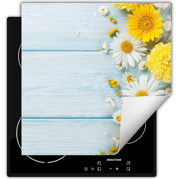 Darhaus Piastra Di Copertura Per Stufa 50X52 Cm Tappetino Antiscivolo Roll-Up, Fiori - Legno-image