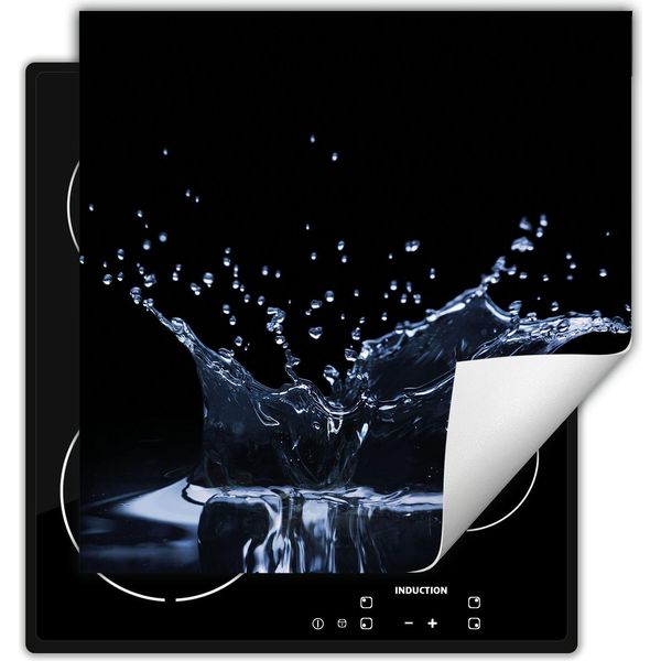 Darhaus Piastra Di Copertura Per Stufa 50X52 Cm Tappetino Antiscivolo Roll-Up, Nero - Acqua-image