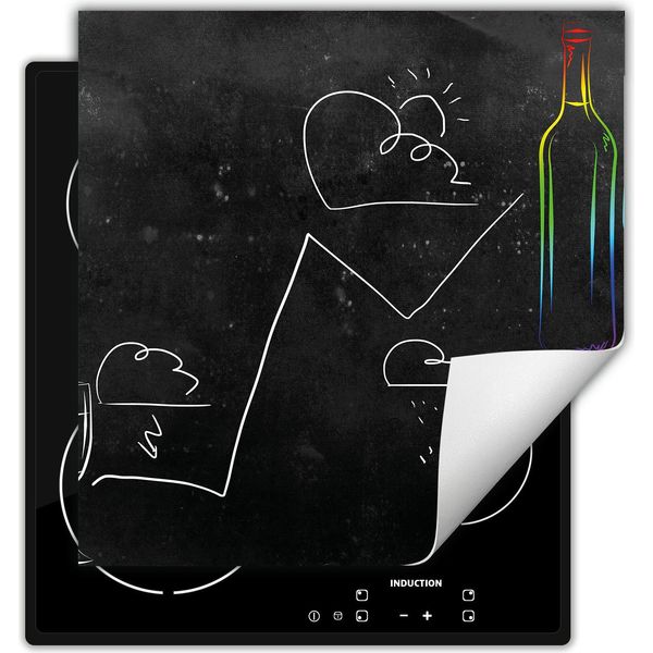 Darhaus Piastra Di Copertura Per Stufa 60X52 Cm Tappetino Antiscivolo Roll-Up, Grigio Scuro - Vino-image