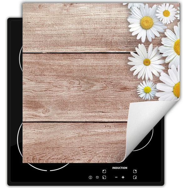 Darhaus Piastra Di Copertura Per Stufa 60X52 Cm Tappetino Antiscivolo Roll-Up, Legno - Fiore-image