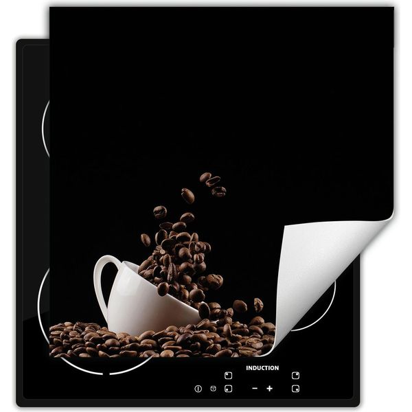 Darhaus Piastra Di Copertura Per Fornelli 60X52 Cm Tappetino Antiscivolo Roll-Up, Nero - Caffè-image
