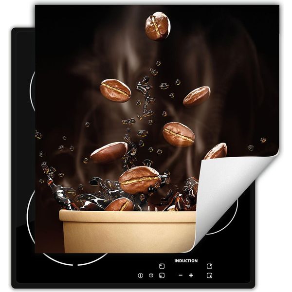 Darhaus Piastra Di Copertura Per Fornelli 50X52 Cm Tappetino Antiscivolo Roll-Up, Caffè-image