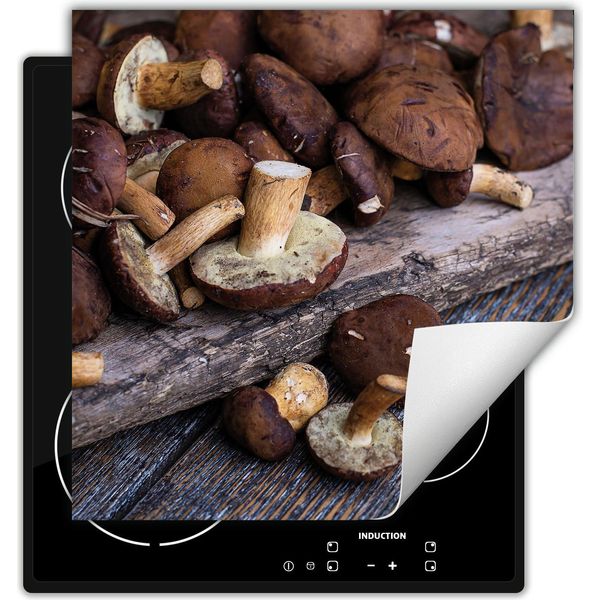 Darhaus Piastra Di Copertura Per Stufa 60X52 Cm Tappetino Antiscivolo Roll-Up, Funghi - Legno-image