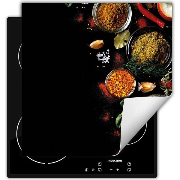 Darhaus Piastra Di Copertura Per Fornelli 50X52 Cm Tappetino Antiscivolo Roll-Up, Nero - Spezie-image