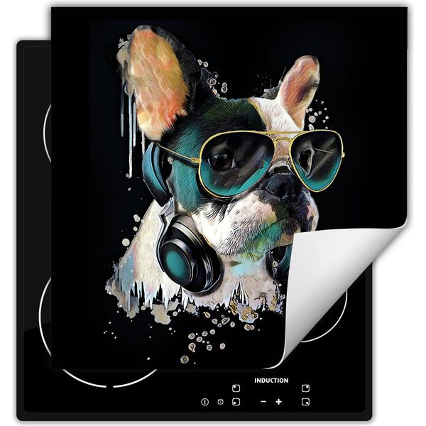 Darhaus Piastra Di Copertura Per Stufa 50X52 Cm Tappetino Antiscivolo Roll-Up, Nero - Dog-image