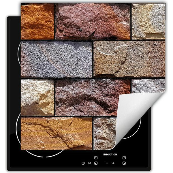 Darhaus Piastra Di Copertura Per Stufa 60X52 Cm Tappetino Antiscivolo Roll-Up, Mattone-image