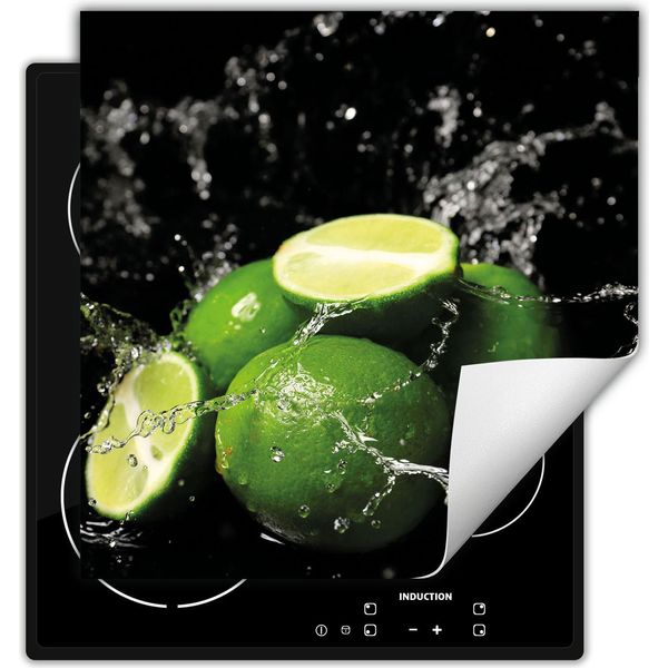 Darhaus Piastra Di Copertura Per Stufa 60X52 Cm Tappetino Antiscivolo Roll-Up, Nero - Frutta-image