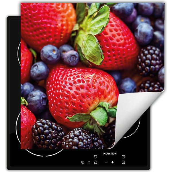 Darhaus Piastra Di Copertura Per Stufa 60X52 Cm Tappetino Antiscivolo Roll-Up, Frutta-image