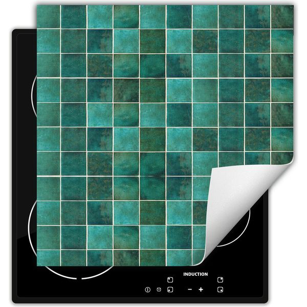 Darhaus Piastra Di Copertura Per Stufa 60X52 Cm Tappetino Antiscivolo Roll-Up, Verde - Mosaico-image