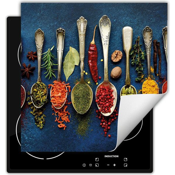 Darhaus Piastra Di Copertura Per Fornelli 50X52 Cm Tappetino Antiscivolo Arrotolabile, Blu - Spezie-image