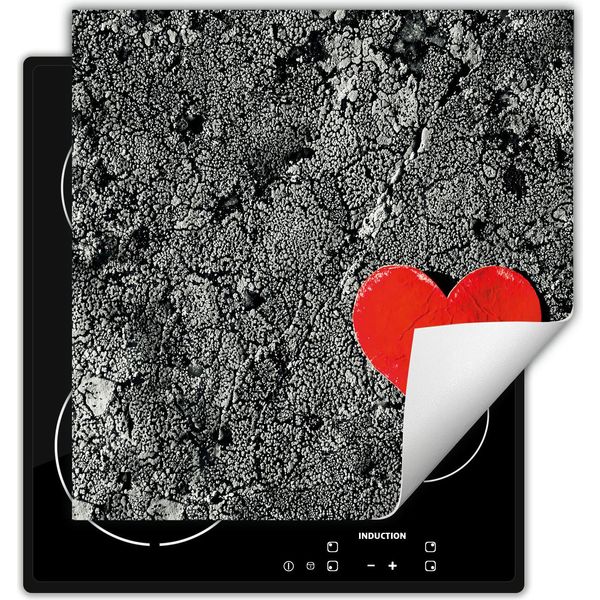 Darhaus Piastra Di Copertura Per Stufa 50X52 Cm Tappetino Antiscivolo Roll-Up, Rosso - Cuore-image
