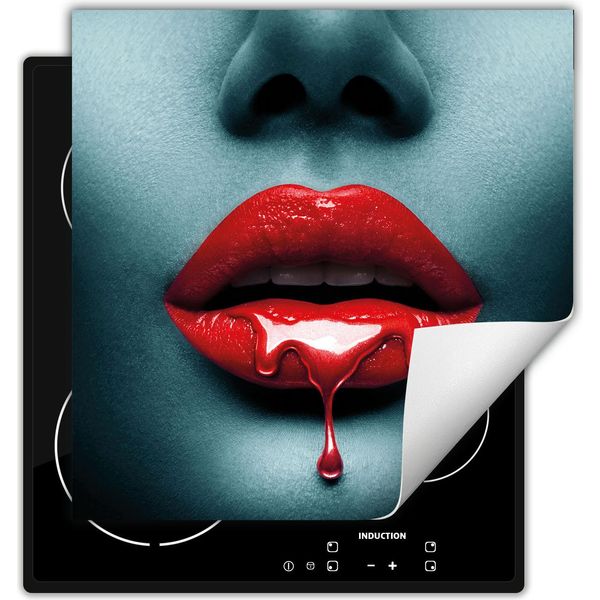 Darhaus Piastra Di Copertura Per Stufa 50X52 Cm Tappetino Antiscivolo Roll-Up, Rosso - Bocca-image
