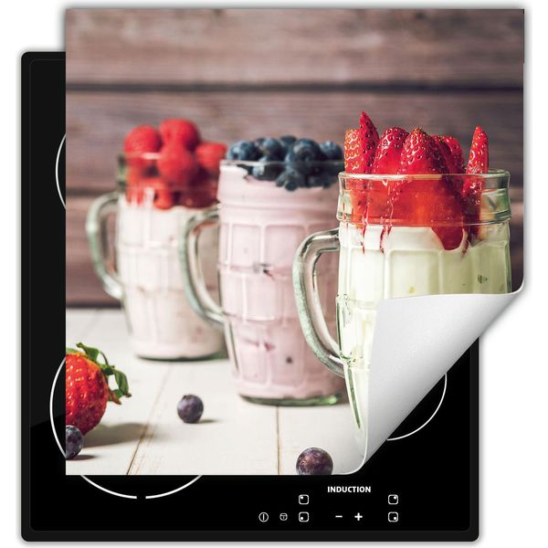 Darhaus Piastra Di Copertura Per Fornelli 60X52 Cm Tappetino Antiscivolo Roll-Up, Dessert - Frutta-image