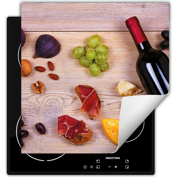 Darhaus Piastra Di Copertura Per Stufa 60X52 Cm Tappetino Antiscivolo Roll-Up, Vino - Legno-image