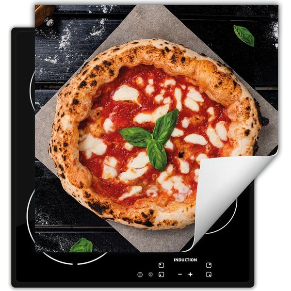 Darhaus Piastra Di Copertura Per Fornelli 60X52 Cm Tappetino Antiscivolo Roll-Up, Pizza - Legno-image