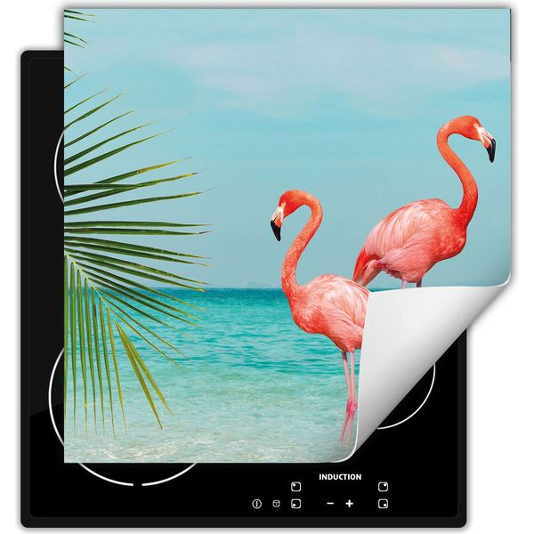 Darhaus Piastra Di Copertura Per Stufa 60X52 Cm Tappetino Antiscivolo Roll-Up, Spiaggia - Flamingo-image