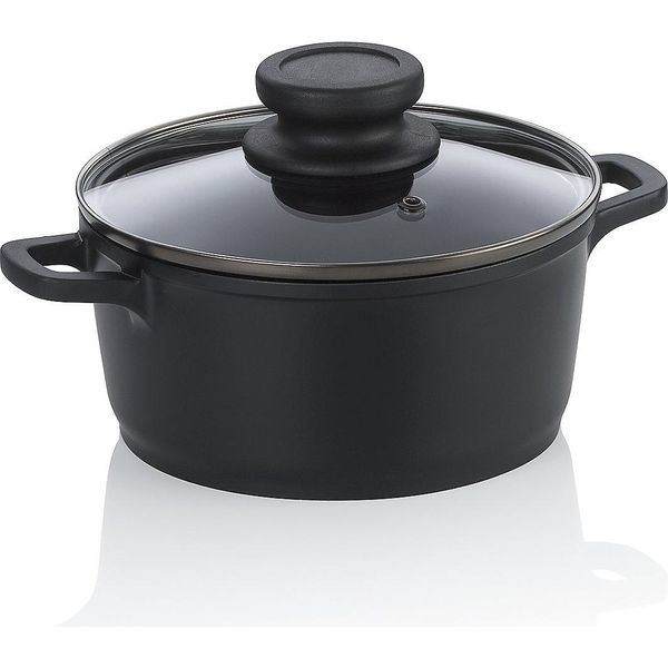 Casseruola, 1,0 L, Con Coperchio, Nera, Antiaderente, Senza Pfas/Ptfe, In Alluminio Fuso - Kela | Atura-image
