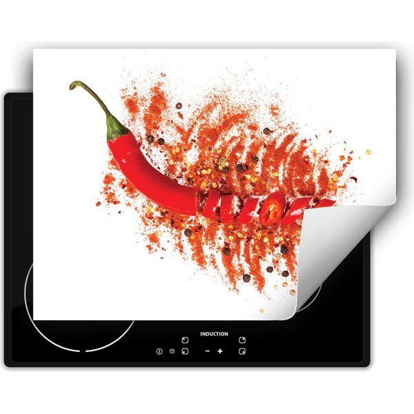 Darhaus Piastra Di Copertura Per Fornelli 70X52 Cm Tappetino Antiscivolo Roll-Up, Rosso - Chilli-image