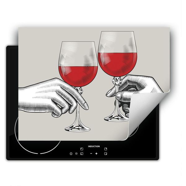 Darhaus Piastra Di Copertura Per Stufa 70X52 Cm Tappetino Antiscivolo Roll-Up, Grigio - Vino-image