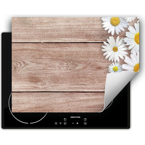 Darhaus Piastra Di Copertura Per Stufa 70X52 Cm Tappetino Antiscivolo Roll-Up, Legno - Fiore-image