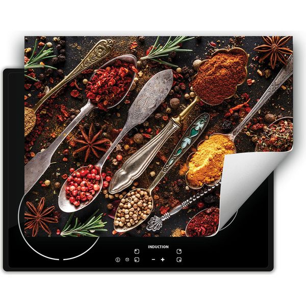 Darhaus Piastra Di Copertura Per Fornelli 70X52 Cm Tappetino Antiscivolo Roll-Up, Cucchiaio - Erbe-image