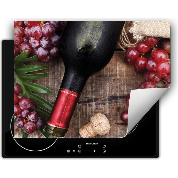 Darhaus Piastra Di Copertura Per Stufa 70X52 Cm Tappetino Antiscivolo Roll-Up, Legno - Vino-image