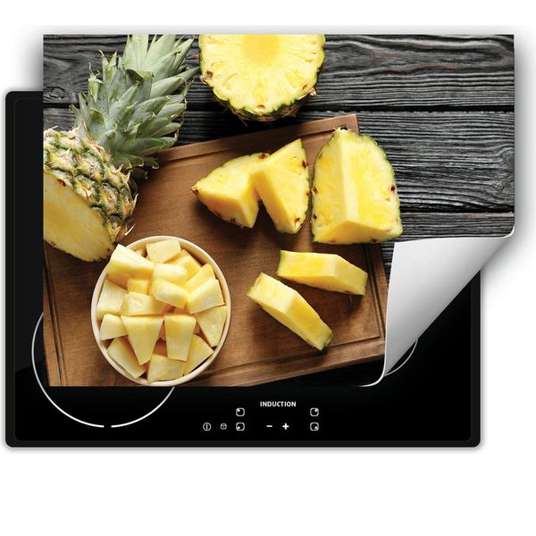 Darhaus Piastra Di Copertura Per Stufa 70X52 Cm Tappetino Antiscivolo Roll-Up, Ananas - Legno-image