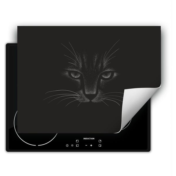 Darhaus Piastra Di Copertura Per Stufe 70X52 Cm Tappetino Antiscivolo Roll-Up, Nero - Gatto-image
