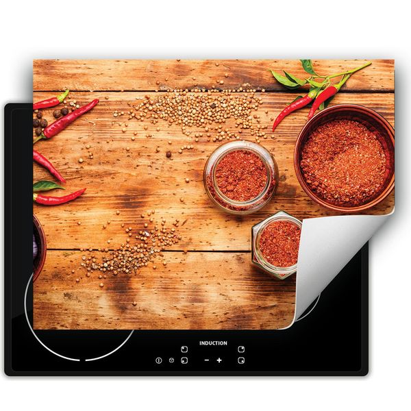 Darhaus Piastra Di Copertura Per Stufa 70X52 Cm Tappetino Antiscivolo Roll-Up, Legno - Chilli-image