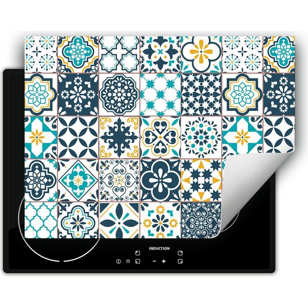 Darhaus Piastra Di Copertura 70X52 Cm Tappetino Antiscivolo Arrotolabile, Mosaico - Blu-image