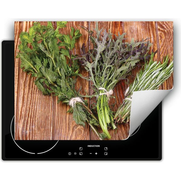 Darhaus Piastra Di Copertura 70X52 Cm Tappetino Antiscivolo Arrotolabile, Legno - Erbe Aromatiche-image