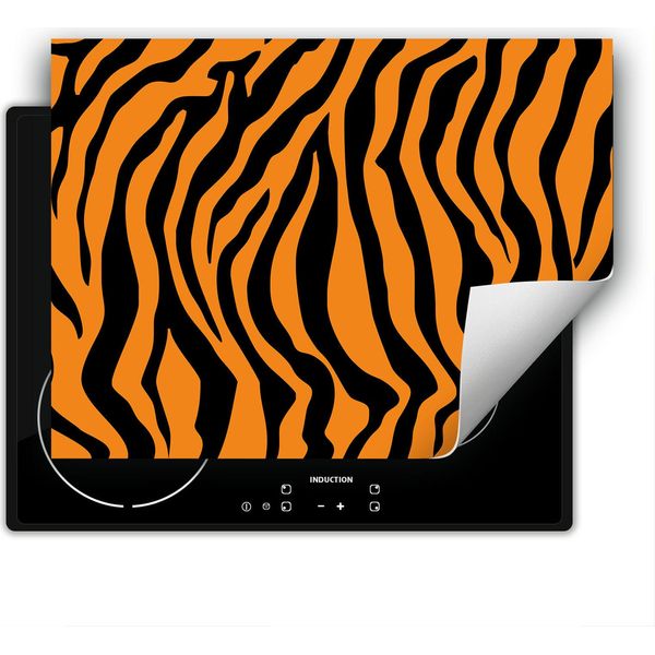 Darhaus Piastra Di Copertura Per Stufa 80X52 Cm Tappetino Antiscivolo Roll-Up, Nero - Arancione-image