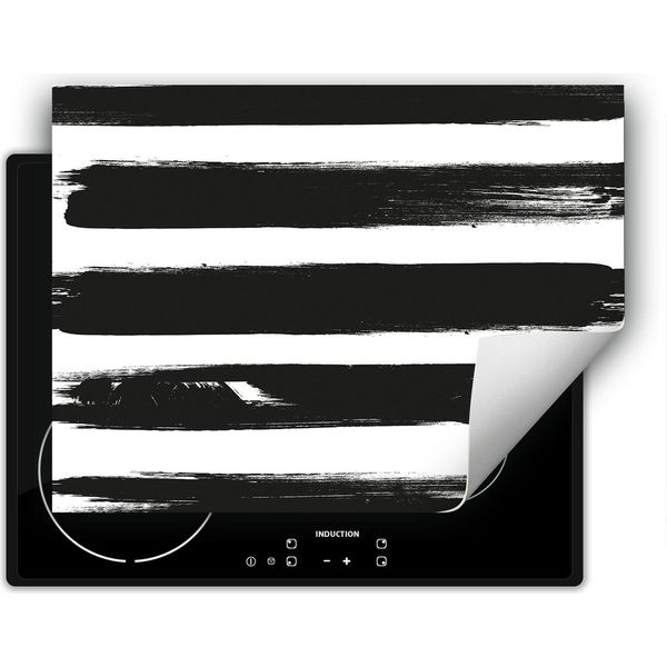 Darhaus Piastra Di Copertura Per Stufa 80X52 Cm Tappetino Antiscivolo Roll-Up, Bianco - Nero-image